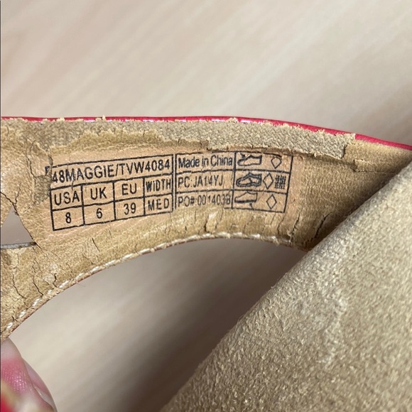 Vionic Maggie Red Wedge Sandals Comfortable Slip-On Design - Picture 9 of 11